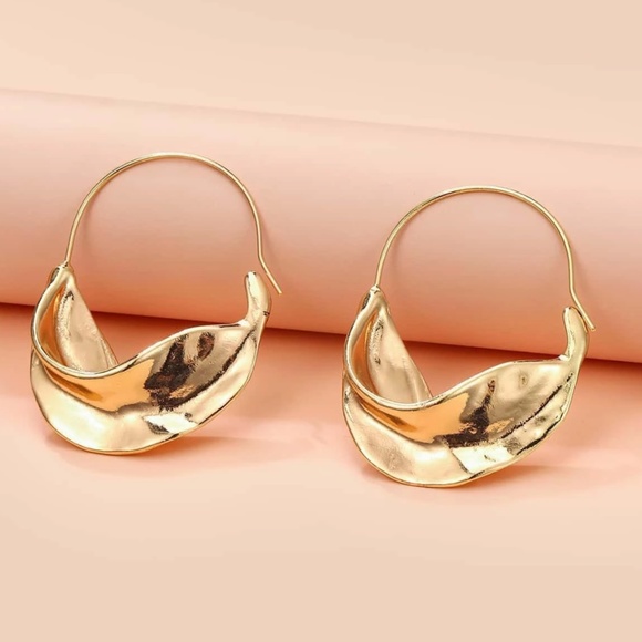 Large Hoop Statement Earrings - Picture 2 of 6